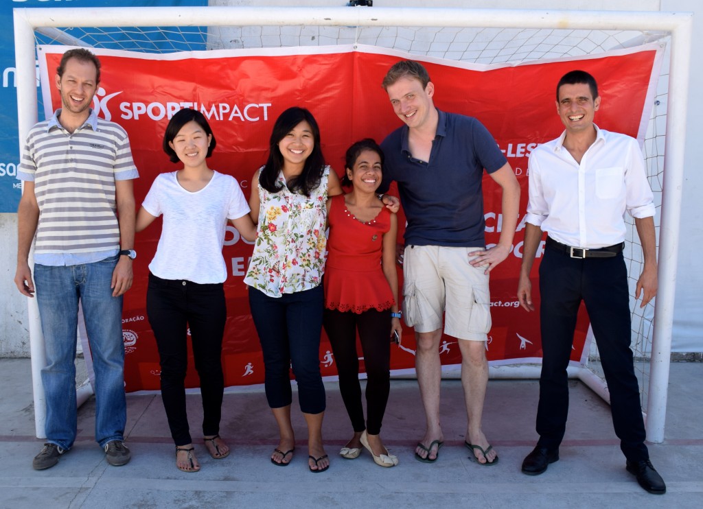 Say hi to team SportImpact! From left: Jaume Massons, Saerom Choi, Clarissa Leong, Dircia Pimentel, Michiel Mussies, Nuno Delicado