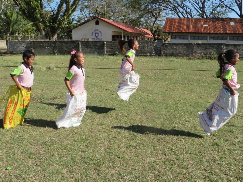 Kids playing traditional games