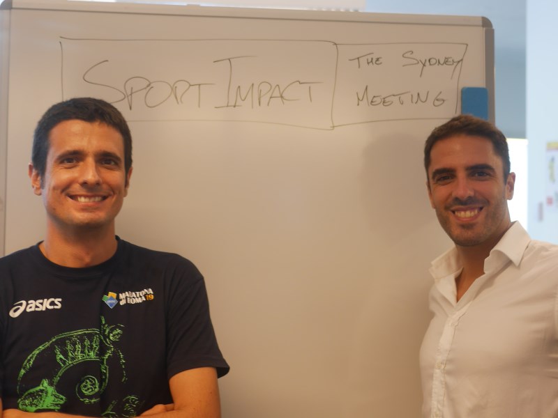 NunoDelicado and Loïc Pedras, both directors at SportImapact, meet in Sydney